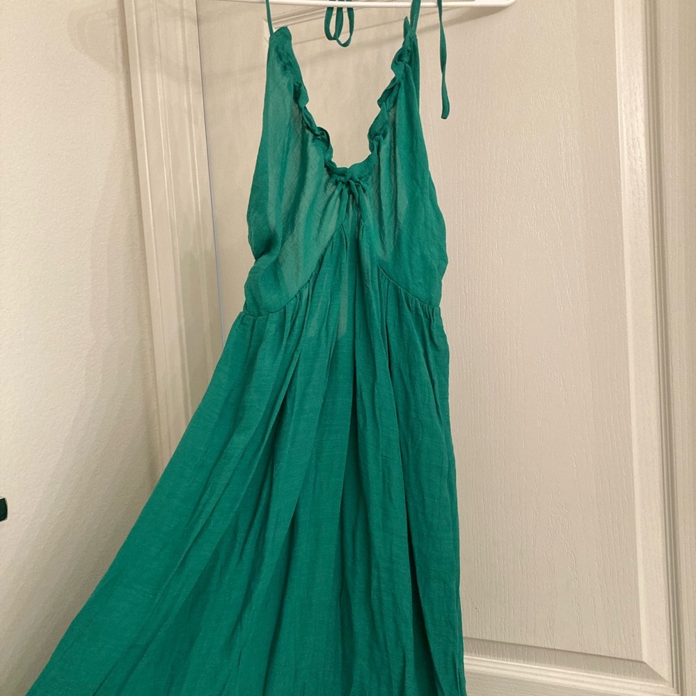 Green Halter Maxi Dress